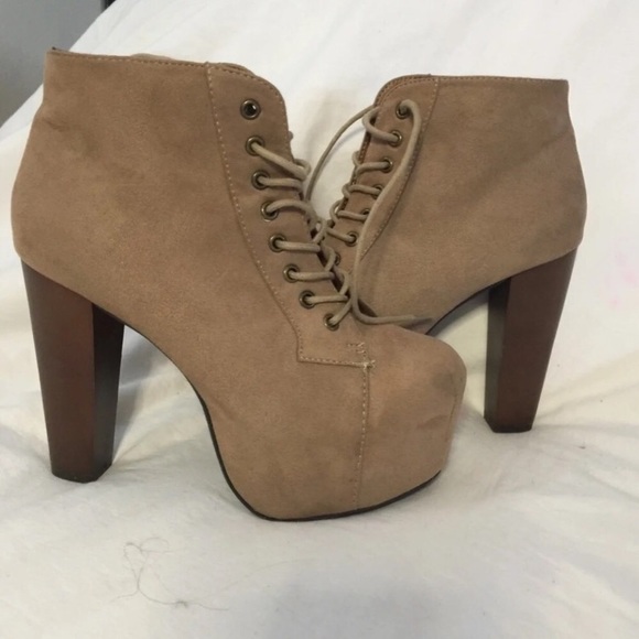 Speed Limit 98 Shoes - Lita Style Chunky High Heel Lace Up Bootie